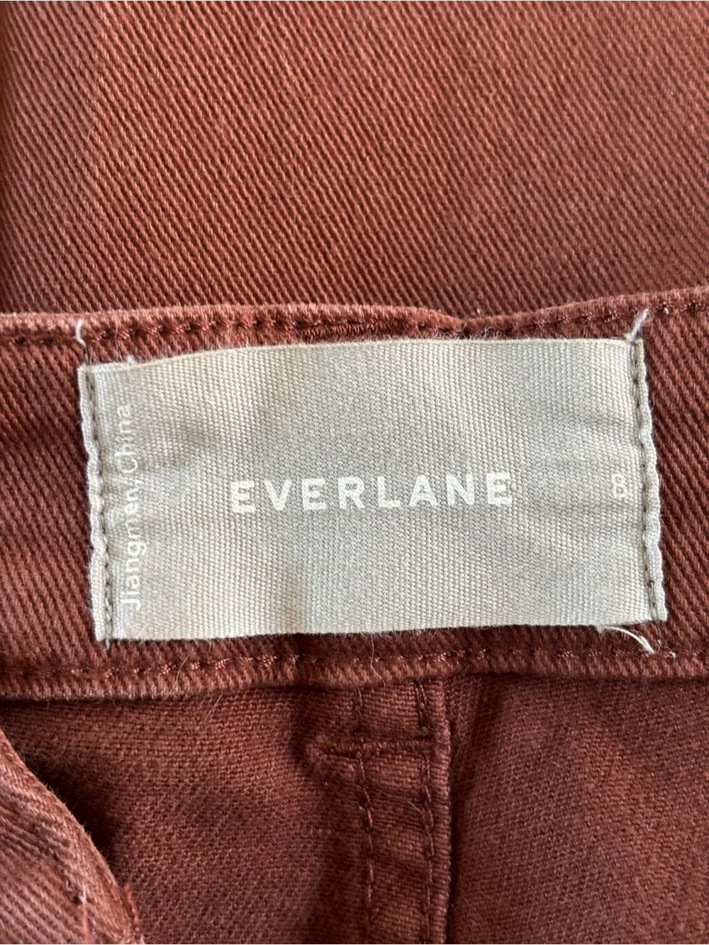 Everlane The Utility Barrel Pant High Waist Cropped Rosewood Pink Brown Size 8
